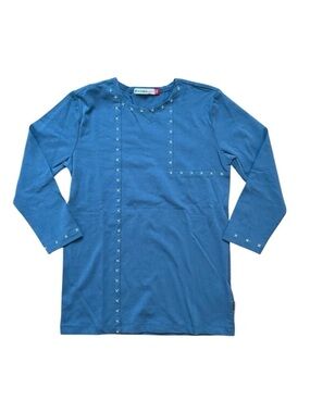 Kidichic Girls Three Quarter Sleeve T-Shirt Size 12 Blue New Without Tags Modest